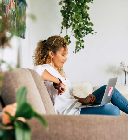 a woman relaxing at home